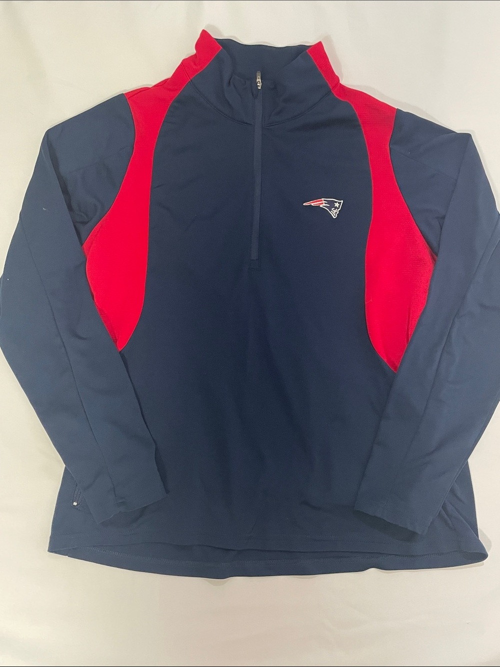 Women's Navy and Red Quarter-Zip Team Pullover Hoodie
